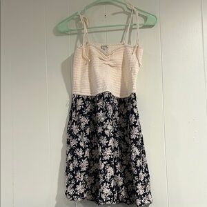 Floral Black and Cream Dress